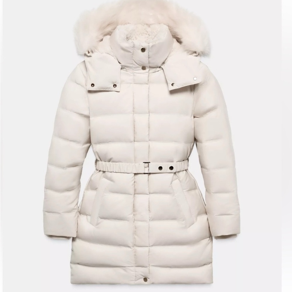Women's Cream Puffer Coat